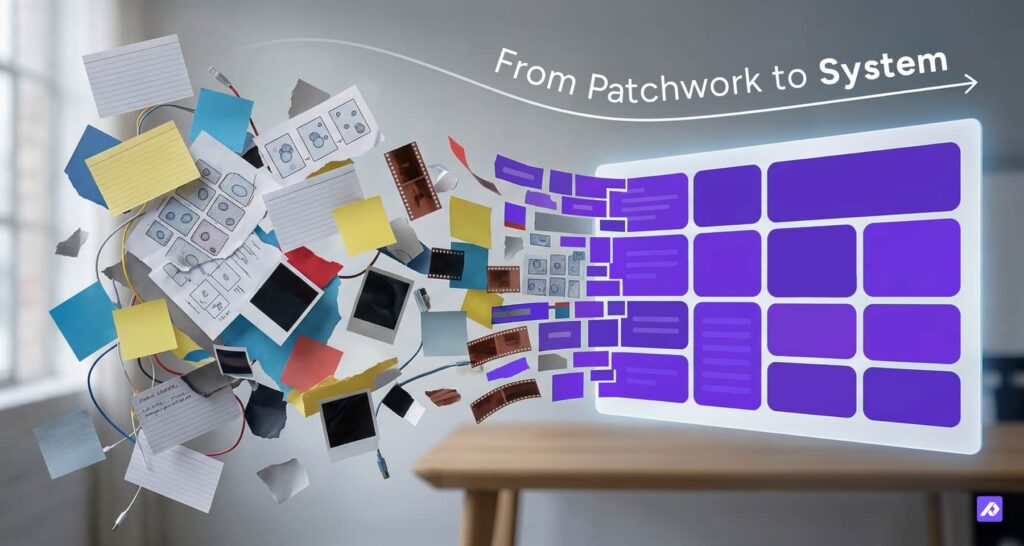 Patchwork of product information, images, videos, and data organizes smoothly into PIM interface.